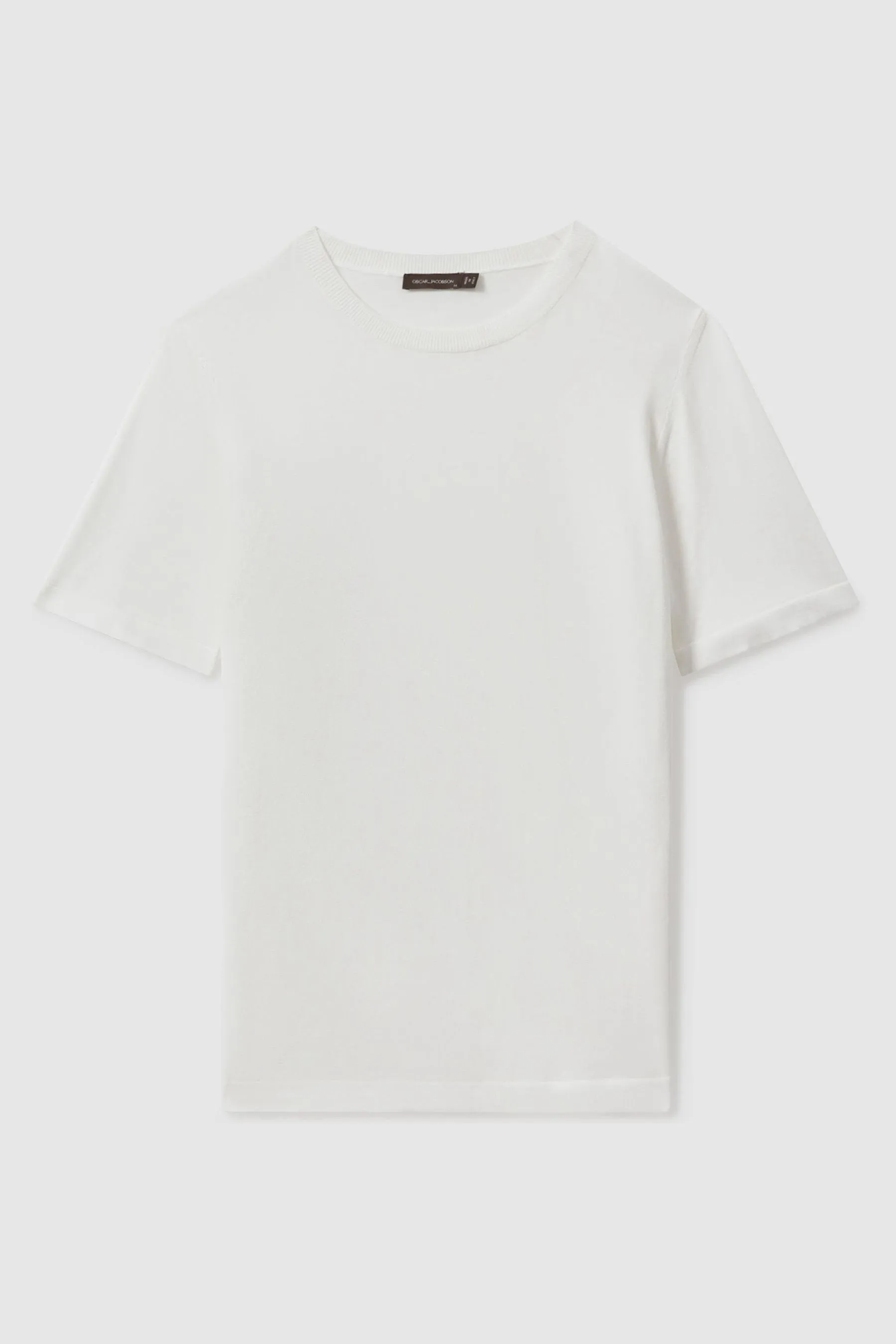 Oscar Jacobson Knitted Cotton Crew Neck T-Shirt    